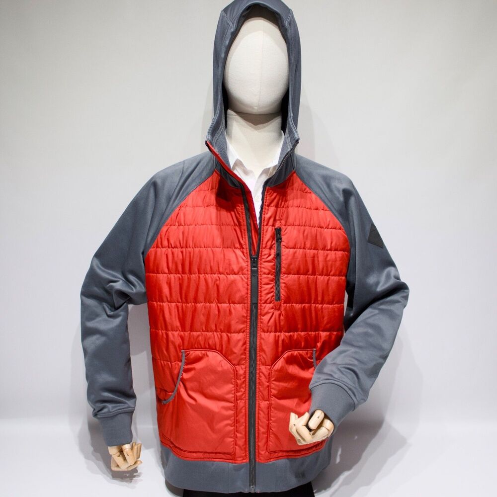 The North Face Watto Light Insulated Jacket Red Gray Nylon Poly Men Size XL (B6)
